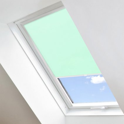 Roleta Látková na střešní okna Fakro, STANDARD, Světle mátová, LE 115 detail