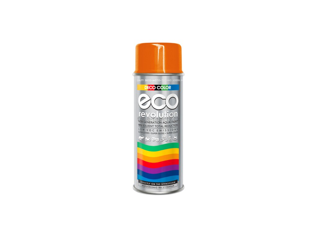 DecoColor, barva ve spreji ECO lesklá, RAL 2004 oranžová, 400 ml