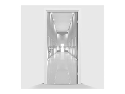 Fototapeta samolepicí dveřní - Chodba černobílá, 70 x 210 cm, matná