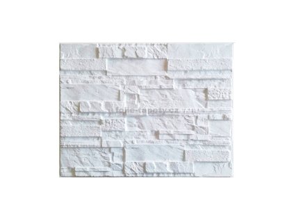 3D - PVC omyvatelný obkladový panel - Břidlice štípaná bílá