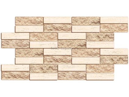 PVC obkladové 3D panely GRACE Kámen a cihla světlá hnědá