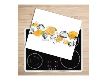 Skleněná deska - 5D52519204 - Citrony a led 60 x 52 cm