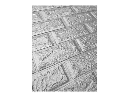 Samolepicí obkladový panel 3D - Cihla šedo-stříbrná
