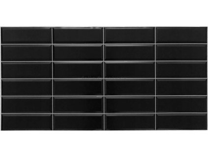 PVC obkladové 3D panely GRACE Černá dlažba matná, šedá spára