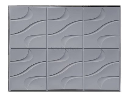 3D - PVC obkladový panel - Kachlička vlnka šedá