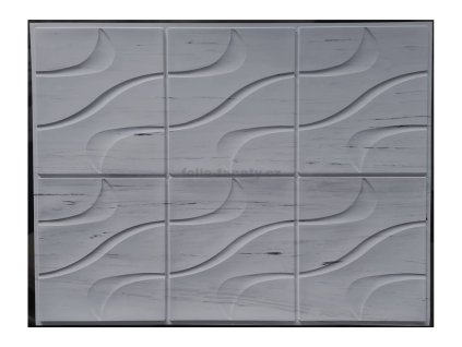 3D - PVC obkladový panel - Kachlička vlnka šedá žihaná