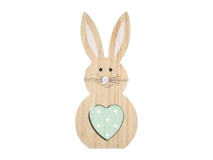 Dřevěná Velikonoční zajíc mint 20 cm