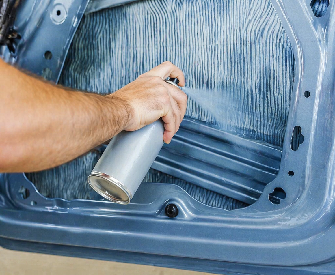 Aplikace ochrany dutin do vnitřní části dveří