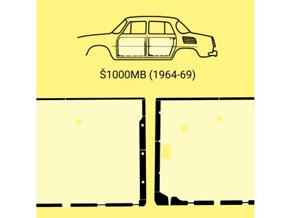 Škoda 1000MB fólie do dveří (komplet)