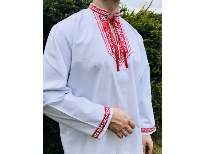 Pánska folklórna košeľa Jozef v červenom