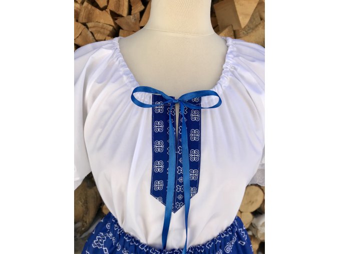 Dámska folklórna blúzka Čičmany modré