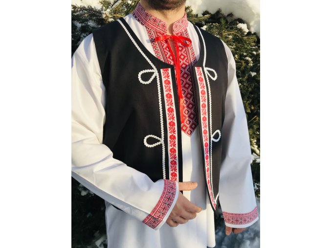 Pánska folklórna vesta Jozef (červená)