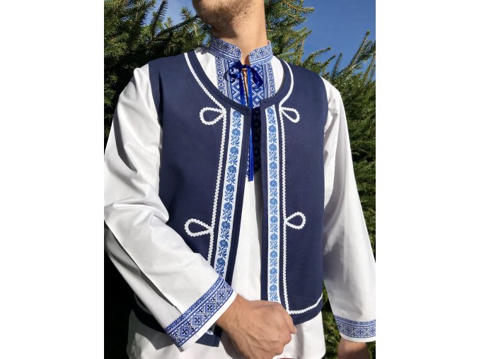 Pánska folklórna vesta Jozef (modrá)