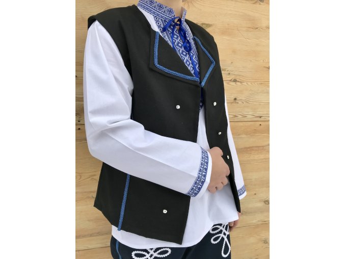 Pánska folklórna vesta čierna s gombíkami
