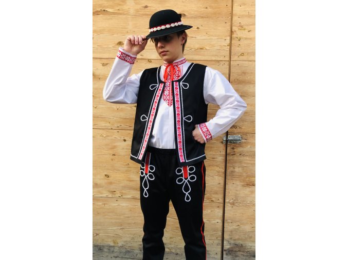 Pánsky folklórny komplet MARCEL s vestou (ČIERNE NOHAVICE)