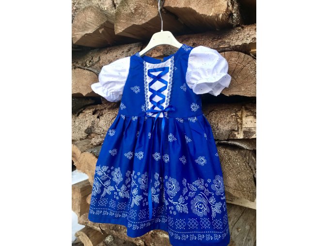 Detské folklórne šaty Johanka v modrom