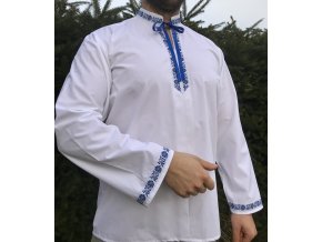 Pánska folklórna košeľa Matúš v modrom