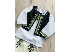 Folklórna vestička čierna (zelené zdobenie)