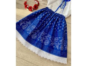 Folklórna suknička modrá s bondúrou