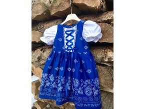 Detské folklórne šaty Johanka v modrom