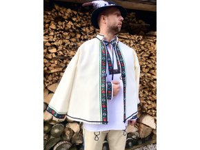 Folklórny kabát (halena) v zeleno-čiernom zdobení