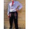 Pánske folklórne nohavice čierne (bielo-červené zdobenie)