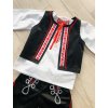 Folklórna vestička čierna (bielo-červené zdobenie)