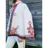 Folklórny kabát (halena) v červeno-čiernom zdobení