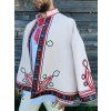Folklórny kabát (halena) v červeno-čiernom zdobení