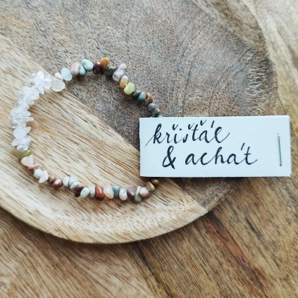 Krystalový náramek míchaný