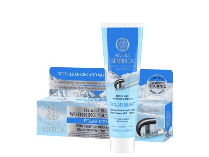 Natura Siberica Přírodní černá bělící zubní pasta Polární noc 100g