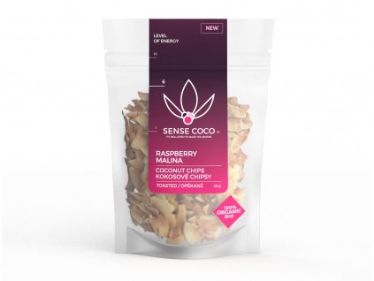 SENSE COCO kokosové chipsy malinové BIO 40g