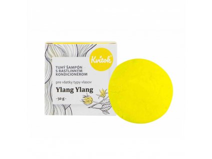 Uprava fotografie Kvitok Přírodní tuhý šampón s kondicionérem na světlé vlasy Ylang Ylang XL 50 g