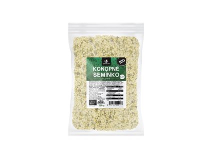 Allnature Loupané konopné semínko BIO RAW 250 g