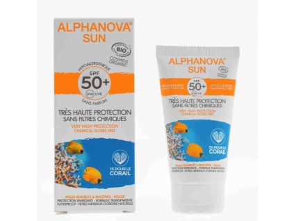 Alphanova SUN Opalovací krém na obličej hypoalergenní SPF 50 50g BIO