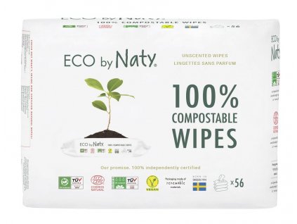Eco by Naty Babycare Výhodné balení Vlhčené ubrousky bez vůně pro citlivou pokožku 3 x 56 ks