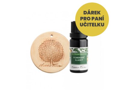 Dárek pro paní učitelku Set Nobilis Éterický olej pomeranč a keramická destička