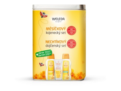 Weleda Měsíčkový kojenecký set v dóze + dárek bambusový ubrousek