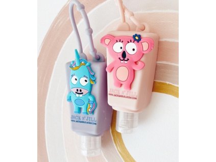 Jack n´Jill Dětský antibakteriální gel na ruce ve veselém pouzdře Jednorožec 2x 29 ml