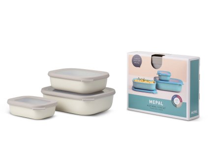Mepal Set misek Cirqula Rectangular Nordic White 500 +1000 +2000 ml