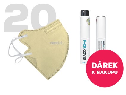 Nanolab 20 ks respirátorů FFP2 Béžový dámský + Dárek kapesní dezinfekce F*CK COVID