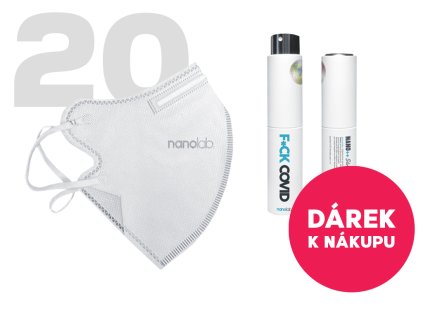 Nanolab 20 ks respirátorů FFP2 bílý + Dárek kapesní dezinfekce F*CK COVID