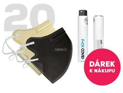 Nanolab 20 ks respirátorů FFP2 černý a béžový dámský + Dárek kapesní dezinfekce F*CK COVID