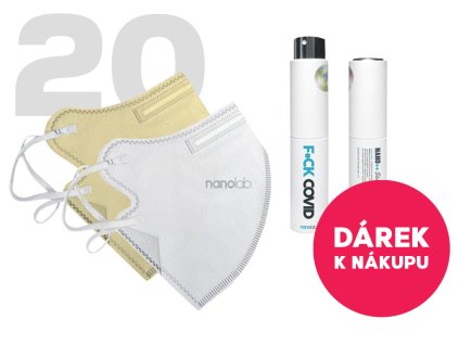 Nanolab 20 ks respirátorů FFP2 bílý a béžový dámský + Dárek kapesní dezinfekce F*CK COVID