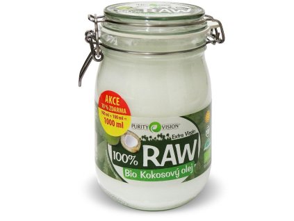 Purity Vision RAW kokosový olej BIO 900+100 ml ZDARMA