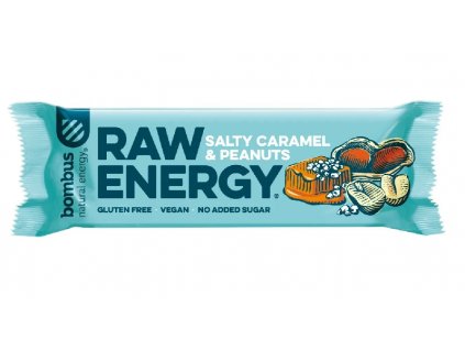 Bombus Energy tyčinka slaný karamel a arašídy Raw 50 g