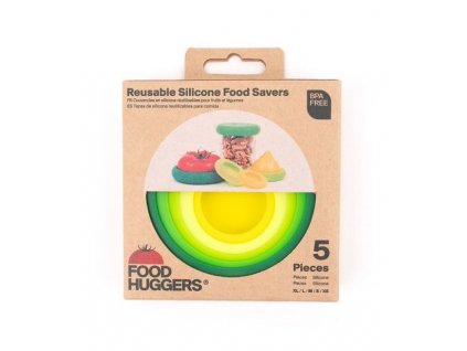 Food Huggers Sada silikonových krytů na ovoce a zeleninu Fresh Green 5 ks