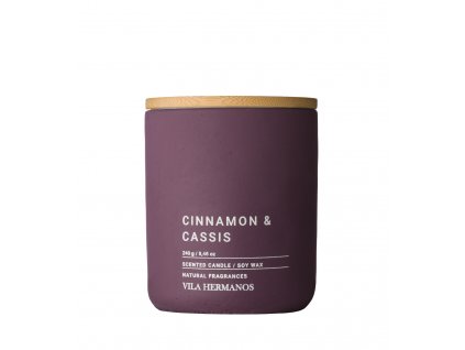 Vila Hermanos Přírodní vonná svíčka Concrete Cinnamon & Cassis 240 g