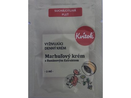 Kvitok VZOREK Denní meruňkový krém pro citlivou pleť Bio 2 ml