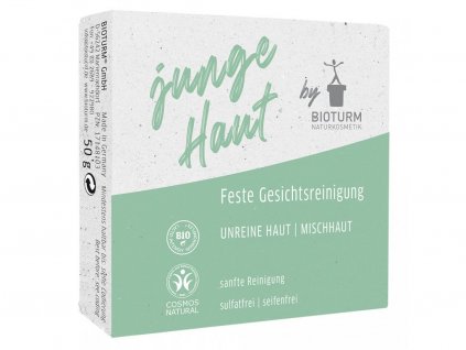 Bioturm Junge Haut Tuhé mýdlo na čistění problematické pleti s akné 50 g
